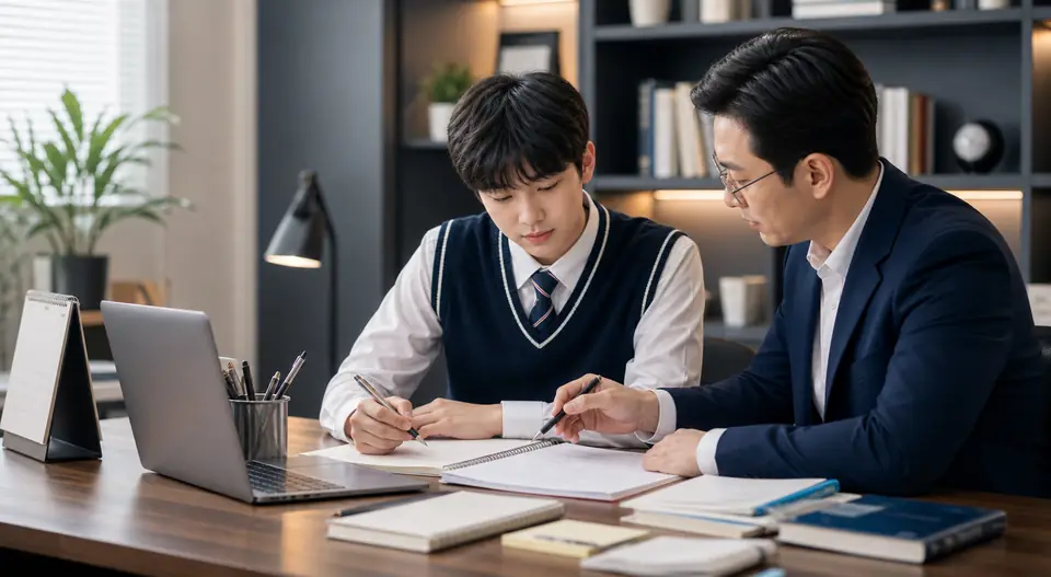 입시 목표에 맞춰 공부하는 학생